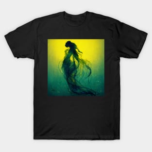 Underwater wispy woman, swimming toward the light. T-Shirt